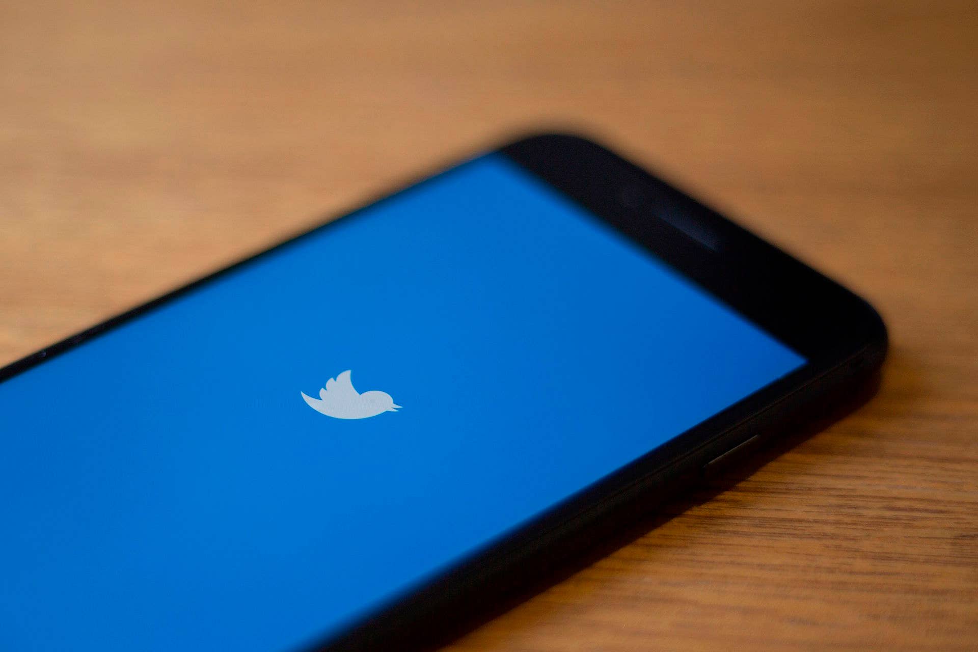 The Twitter logo is seen on a phone in this photo illustration in Washington, DC.