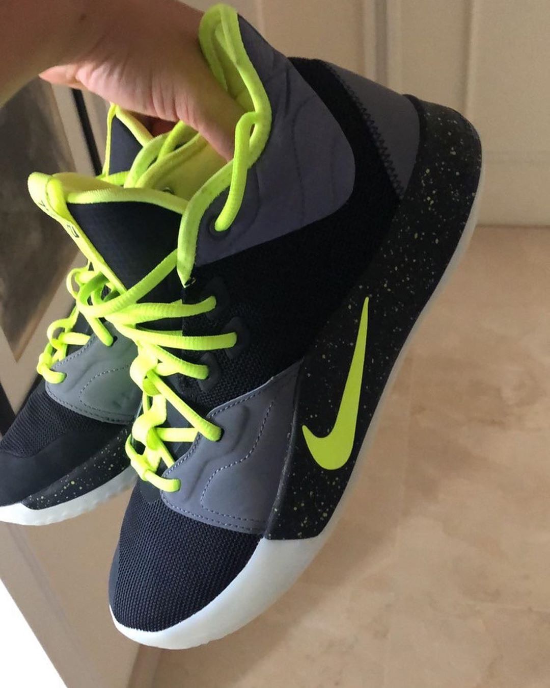Nike By You PG 3 Black Cool Grey Volt