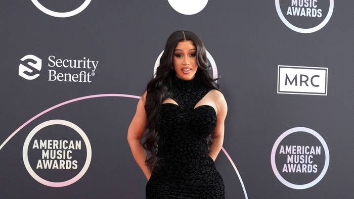 Cardi B attends the 2021 American Music Awards Red Carpet