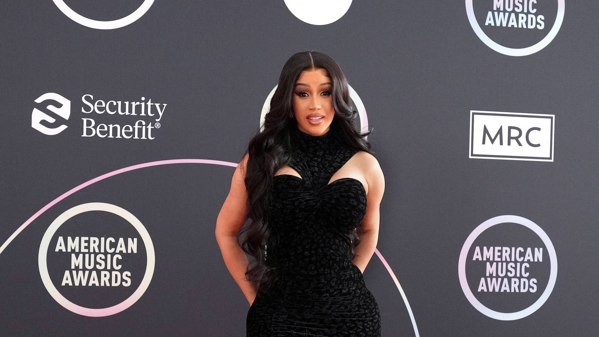 Cardi B attends the 2021 American Music Awards Red Carpet