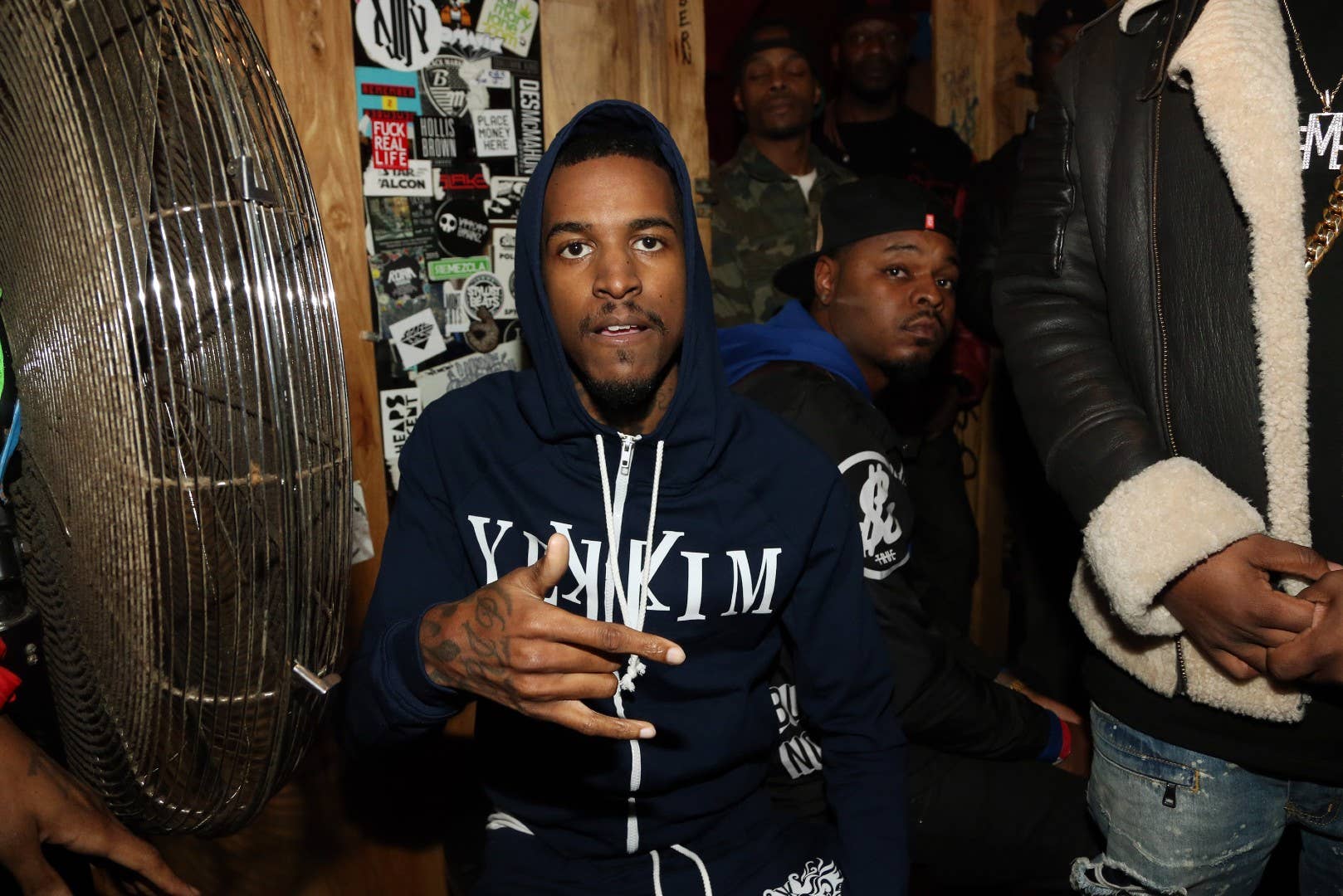 Recording artist Lil Reese backstage at Webster Hall on January 12, 2016, in New York City.