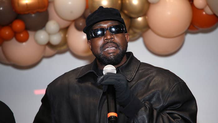 Kanye West attends the Los Angeles Mission&#x27;s Annual Thanksgiving event at the Los Angeles Mission
