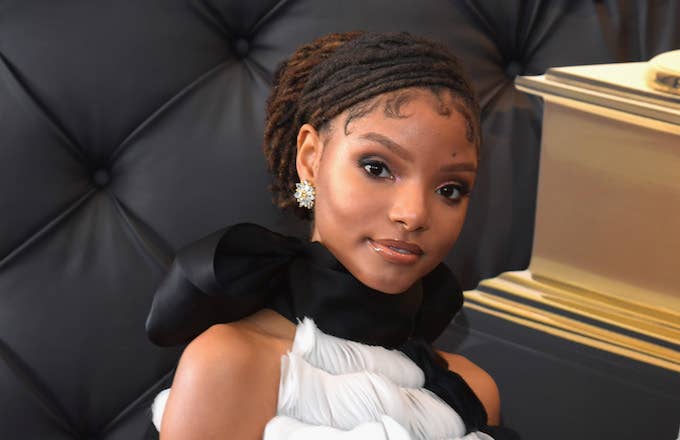 Halle Bailey of Chloe X Halle attends the 61st Annual GRAMMY Awards.