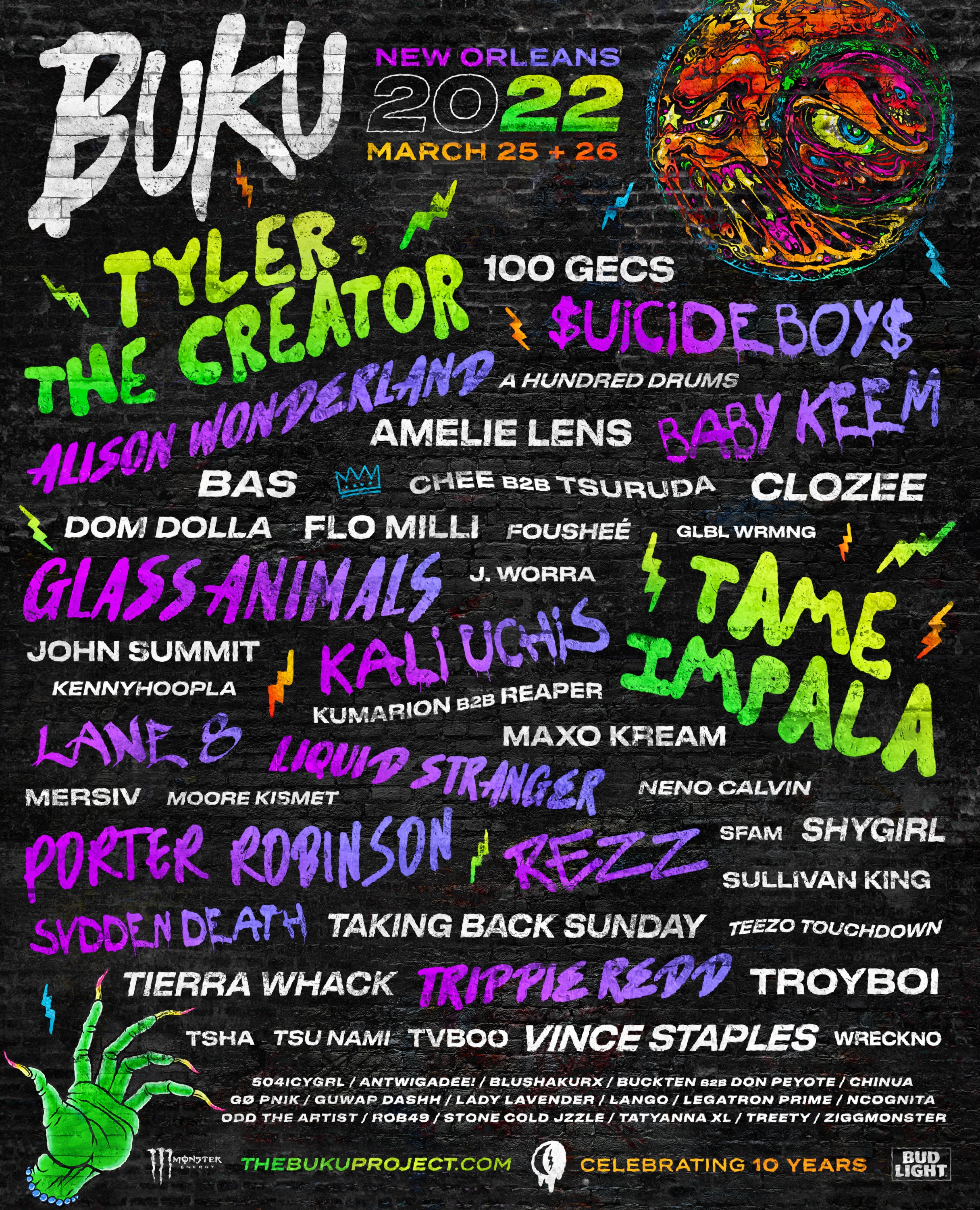 A flyer for the 2022 Buku fest is shown