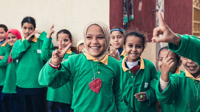 A child in rural Egypt at one of the schools helped built by KOTN.