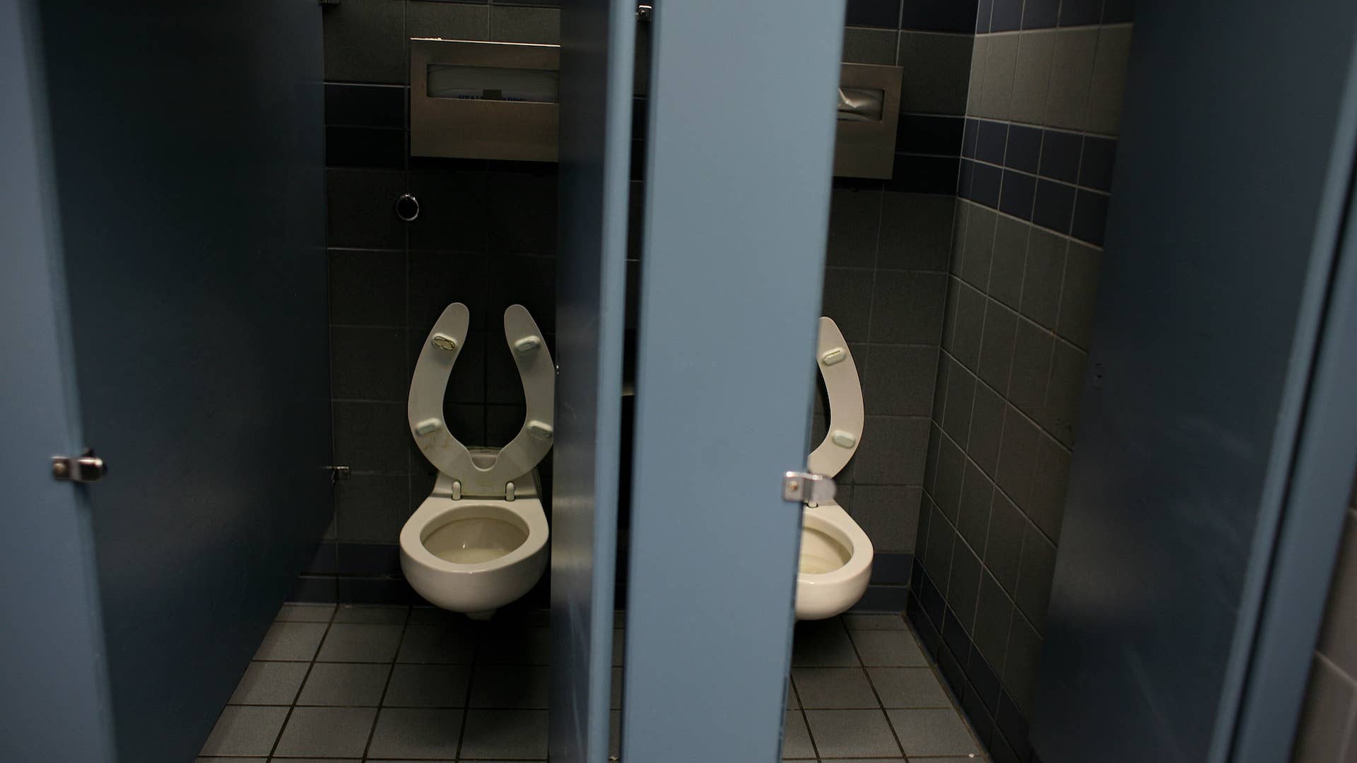 The exact toilet stall where republican Senator Larry Craig solicited anonymous gay sex.