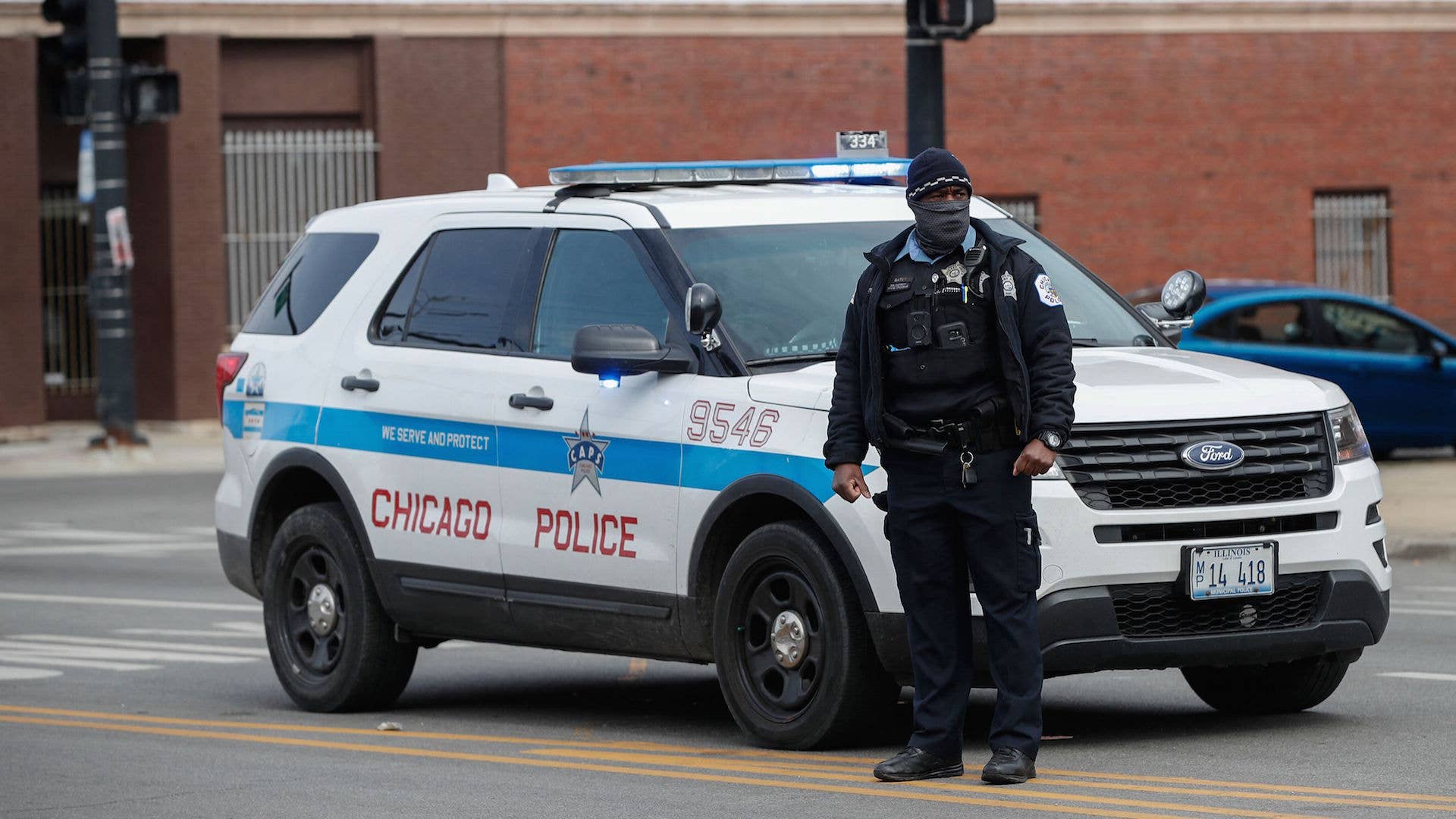 Chicago Police officer monitors