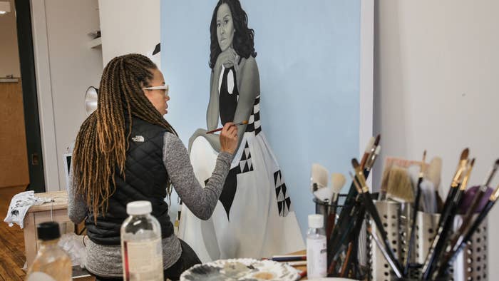 Amy Sherald paints Michelle Obama in HBO&#x27;s &#x27;Black Art: In the Absence of Light&#x27;