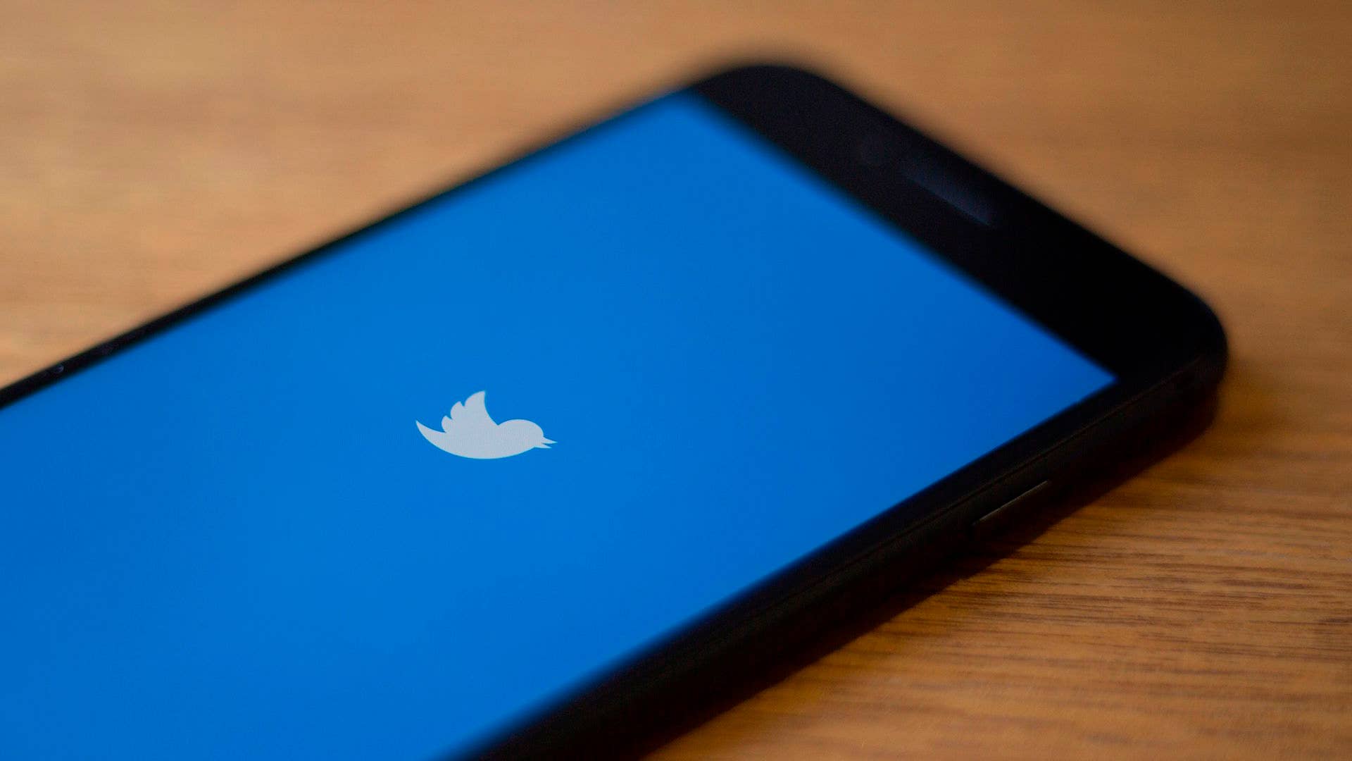 The Twitter logo is seen on a phone in this photo illustration in Washington, DC.