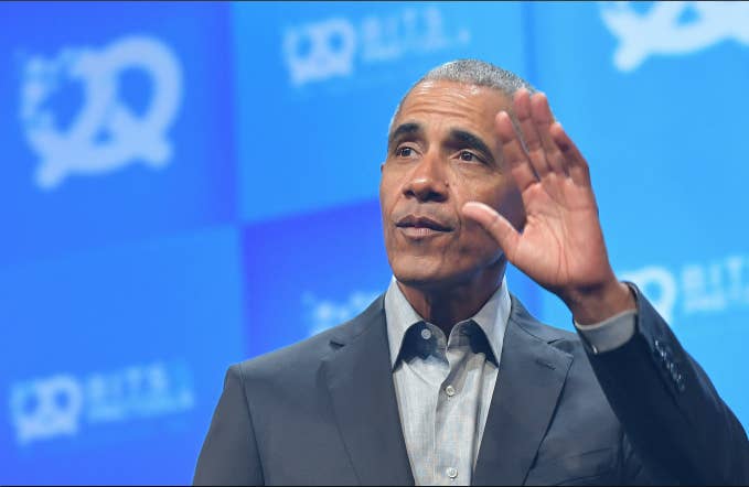 Former U.S. President Barack Obama speaks