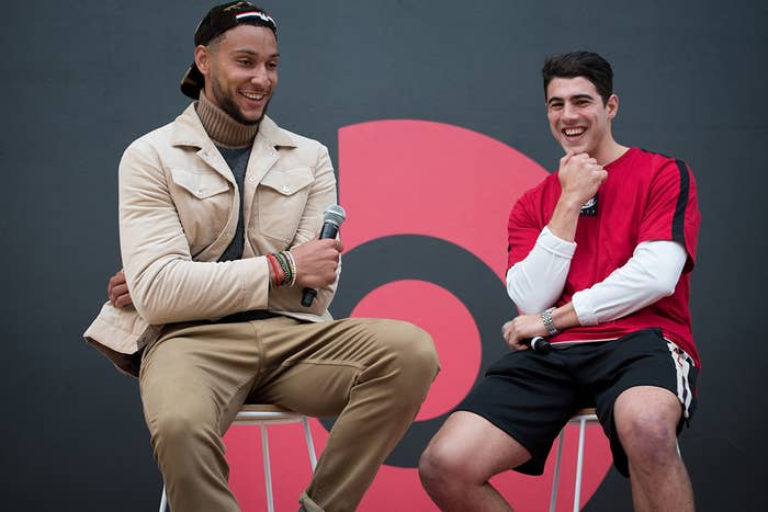 Ben Simmons and Christian Petracca at Box Hill Senior Secondary