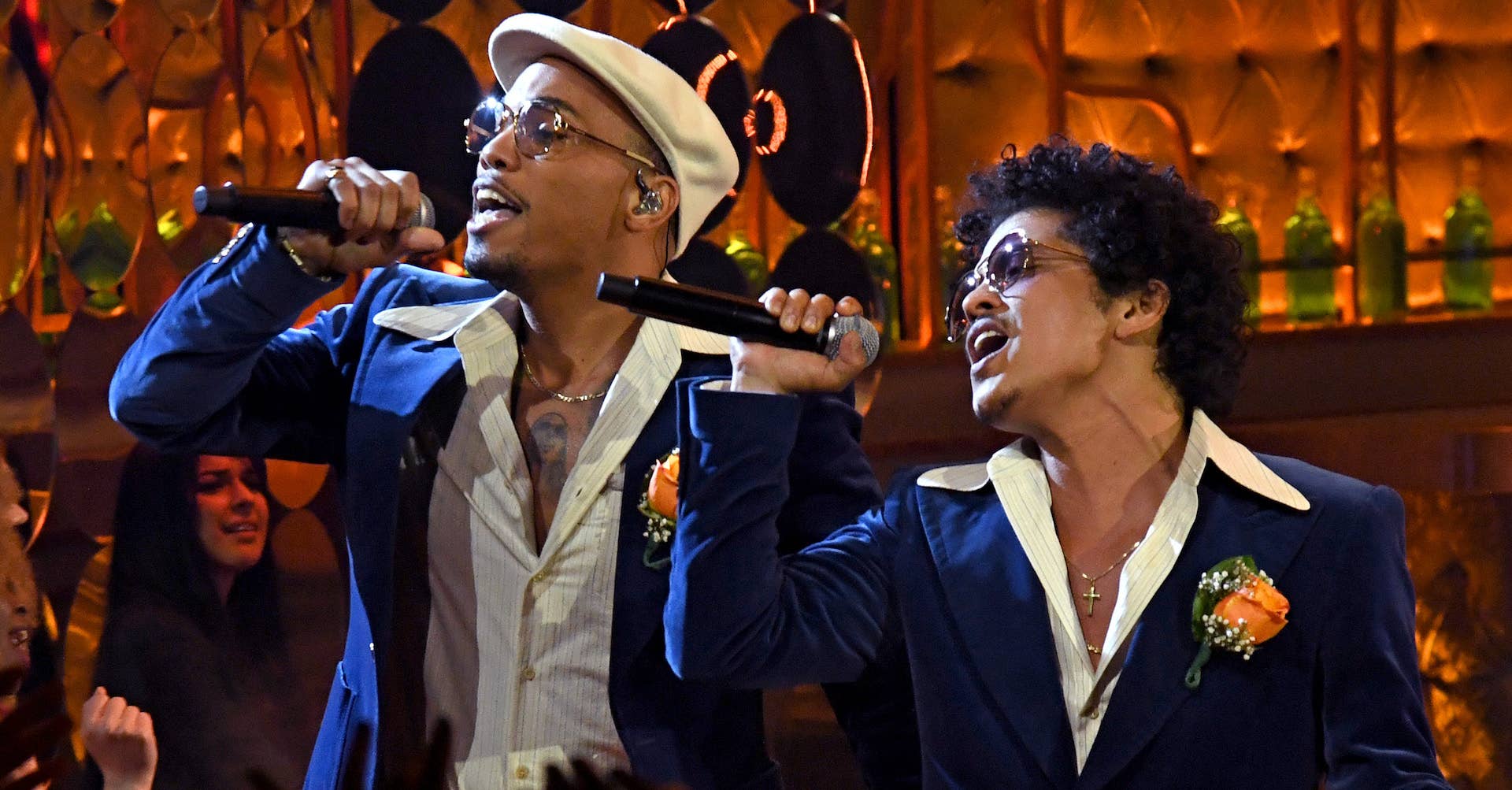 Bruno Mars and Anderson .Paak performing