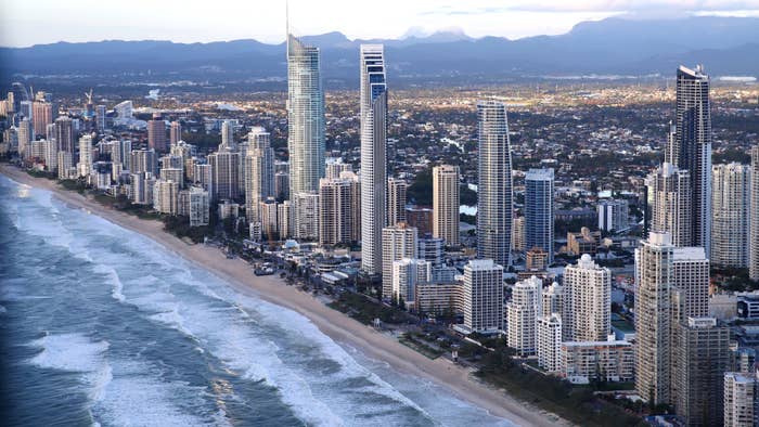 Beachfront hotels at Surfers Paradise on the Gold Coast.