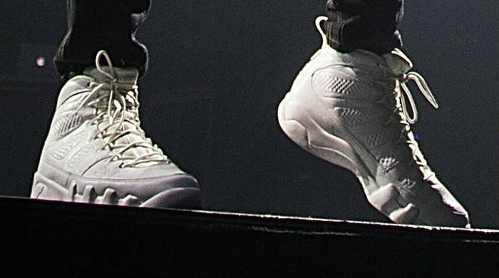 Drake Wearing the Anniversary Air Jordan 9