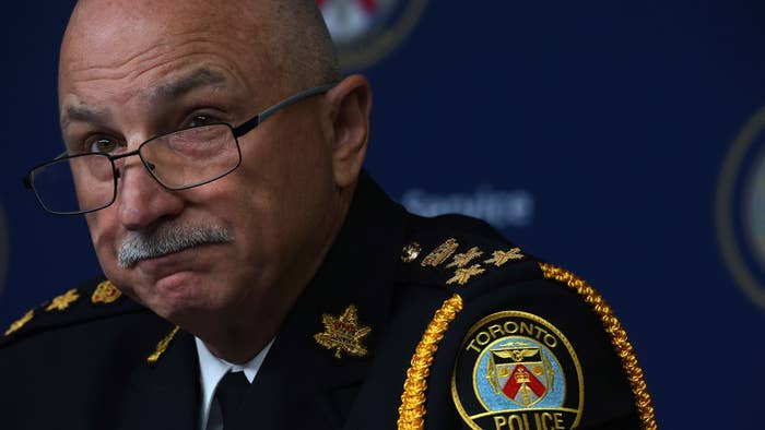 Toronto Police Chief James Ramer at a press conference