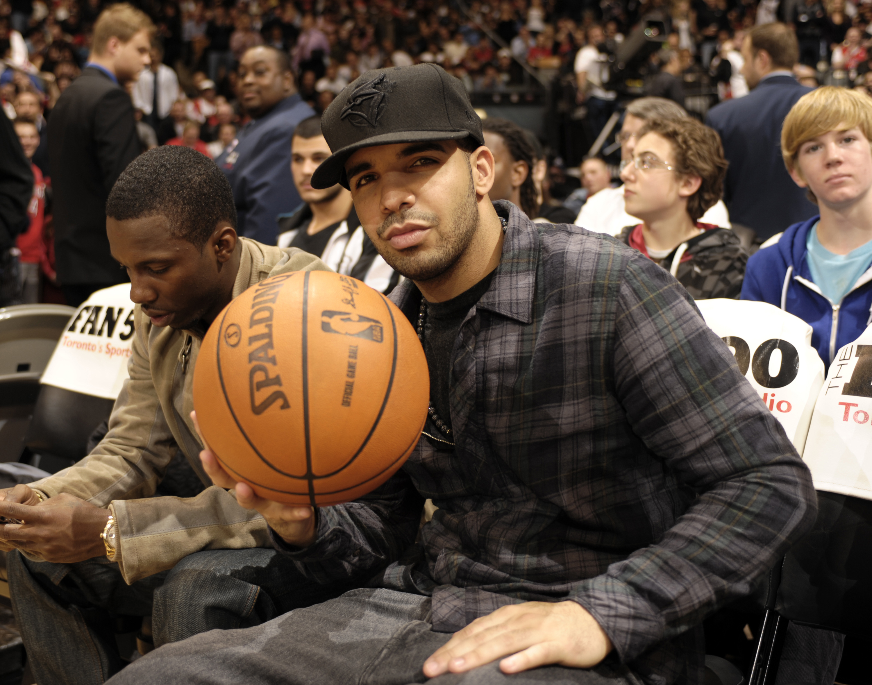 Drake at a basketball game