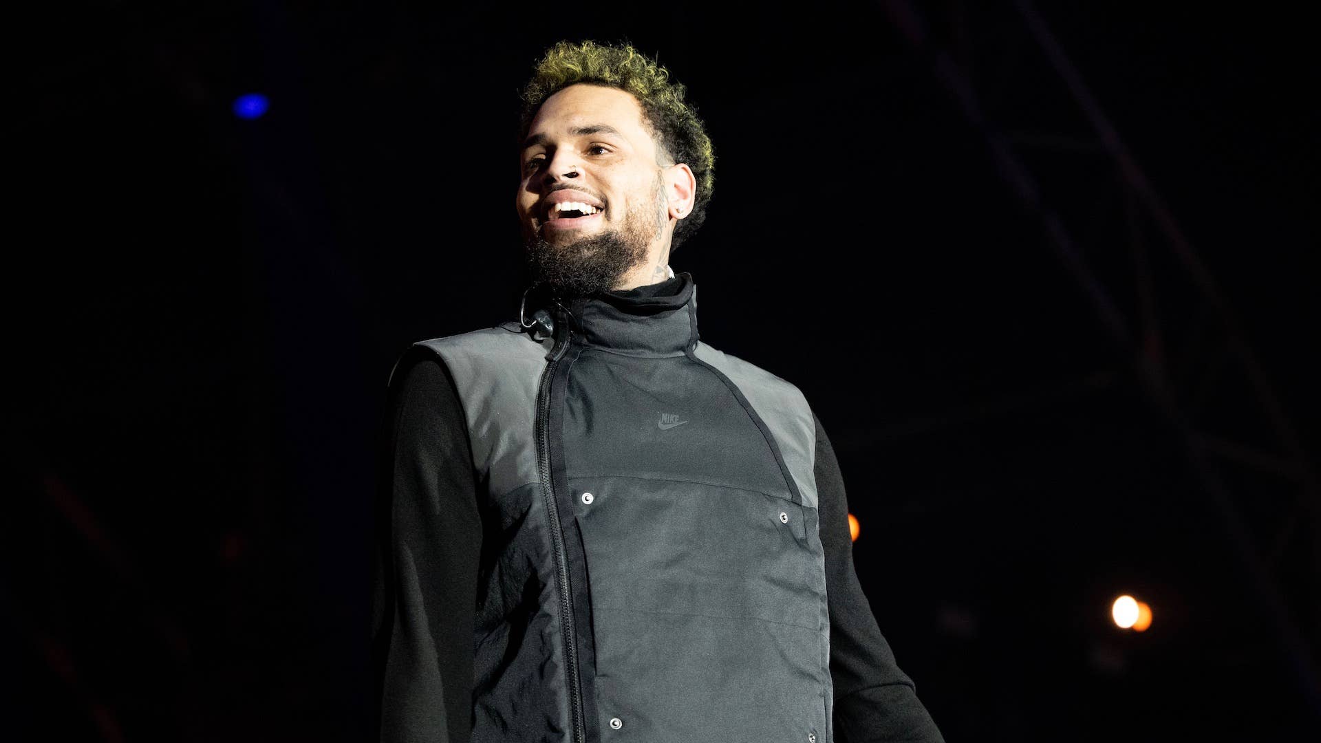 Rapper Chris Brown performs onstage during day 2 of Rolling Loud Los Angeles