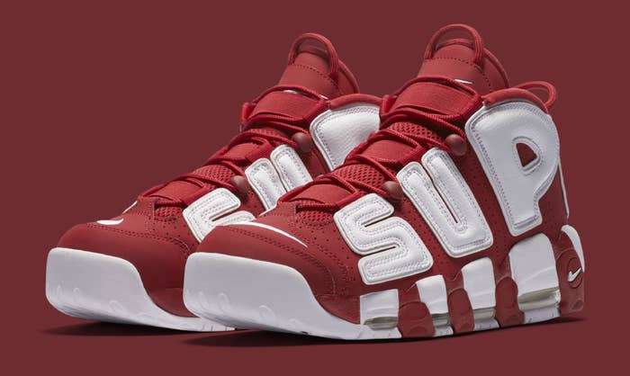 Buy Supreme x Air More Uptempo 'Red' - 902290 600