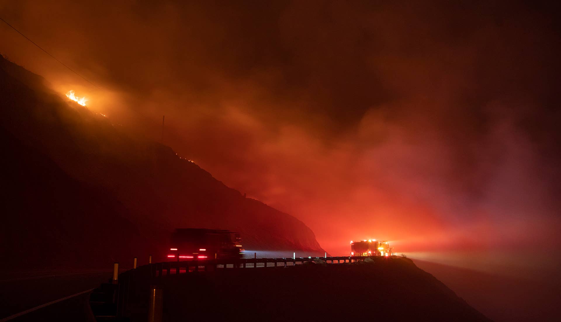 California fire closes down Highway 1, forces evacuations