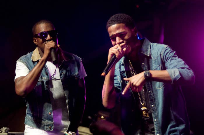 Kanye West and Kid Cudi perform on stage