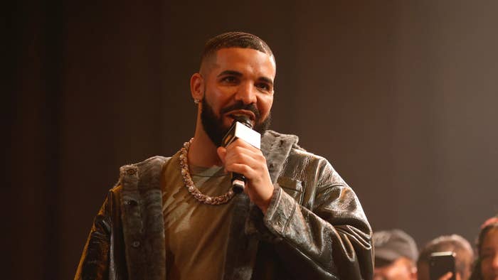 Drake speaks onstage during Drake&#x27;s Till Death Do Us Part rap battle