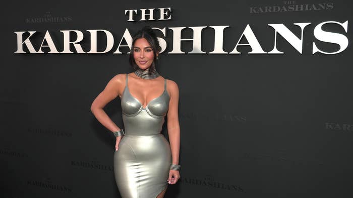 Kim Kardashian attends the Los Angeles premiere of Hulu&#x27;s new show &quot;The Kardashians&quot;