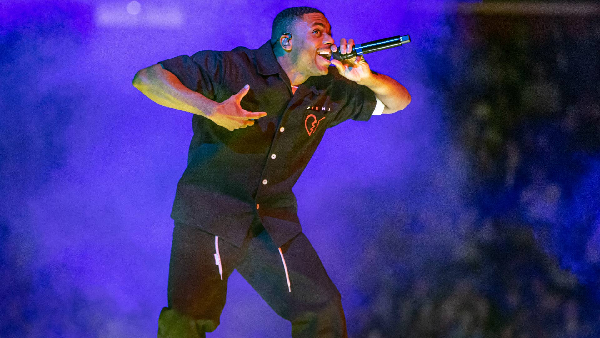 Vince Staples is pictured as he performs live