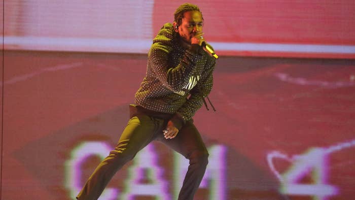 Kendrick Lamar performs &#x27;Feel&#x27; and &#x27;New Freezer&#x27; on stage at The BRIT Awards 2018