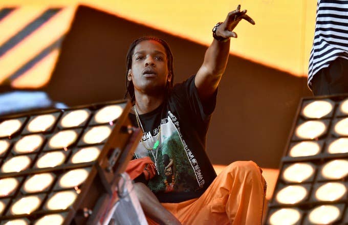 ASAP Rocky performs at a concert.