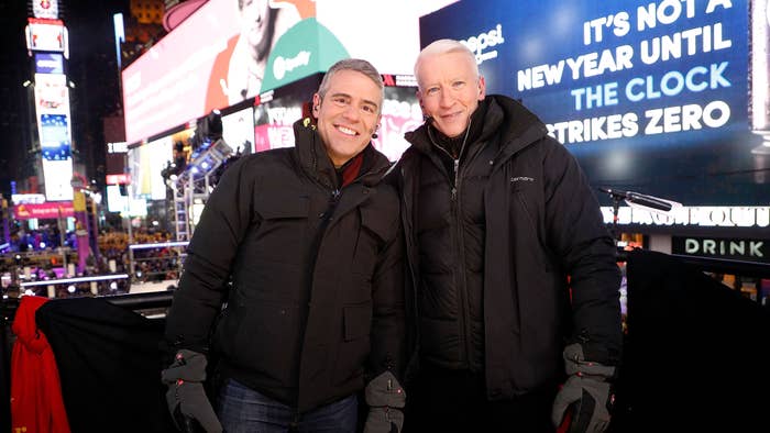 Andy Cohen and Anderson Cooper host CNN&#x27;s New Year&#x27;s Eve coverage at Times Square.