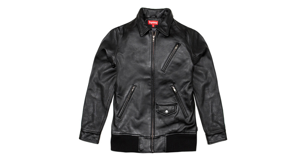 Supreme Schott Leather Work Jacket Black