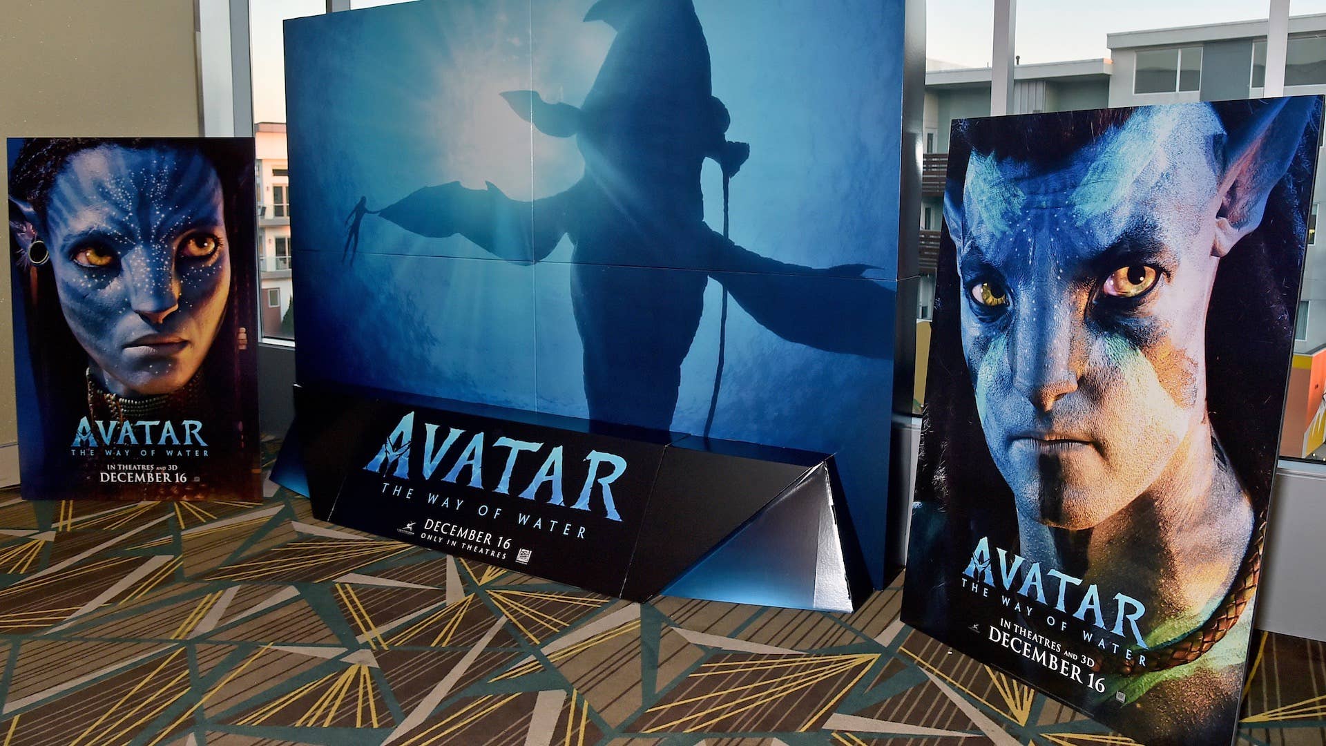 Signage is seen during the “Avatar: The Way of Water”