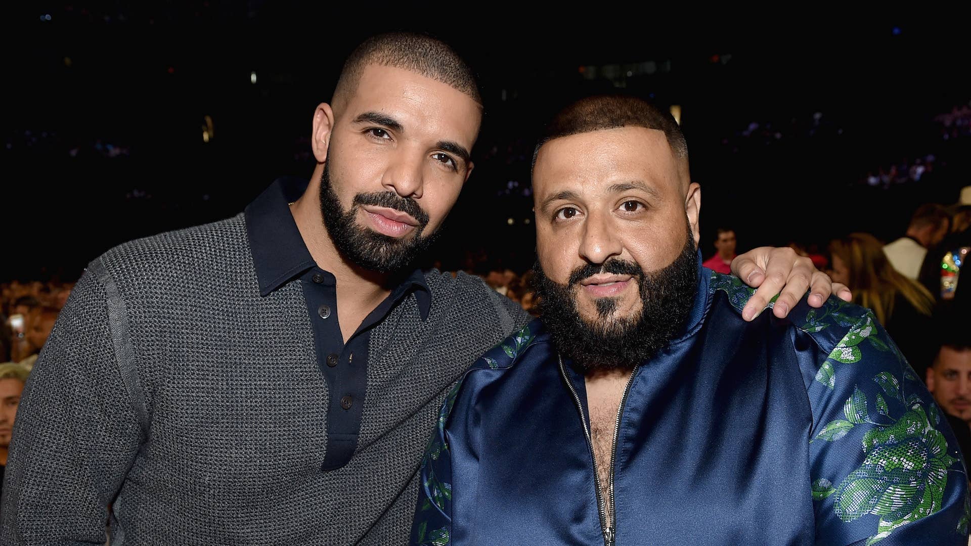Recording artists Drake (L) and DJ Khaled