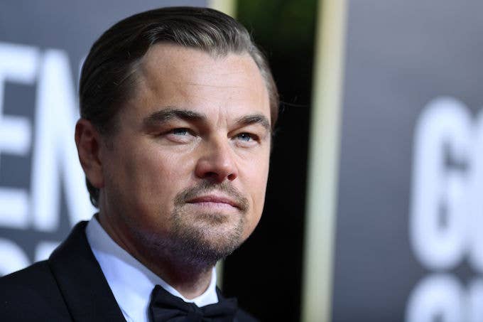 Leonardo DiCaprio arrives for the 77th annual Golden Globe Awards.