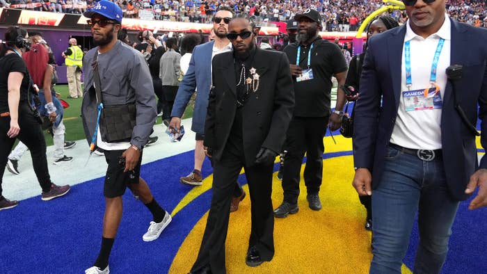 Kendrick Lamar is seen at the Super Bowl