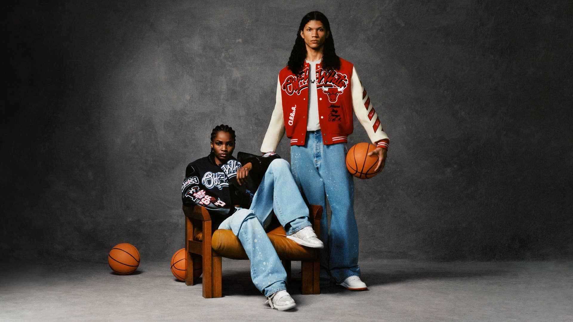Off White and Chicago Bulls campaign image is shown