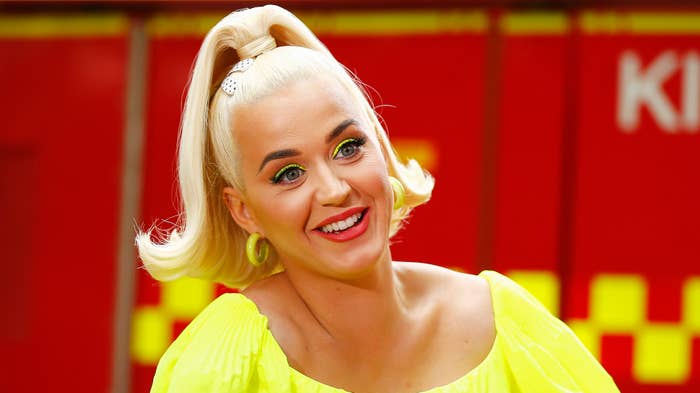 Katy Perry speaks to media on March 11, 2020