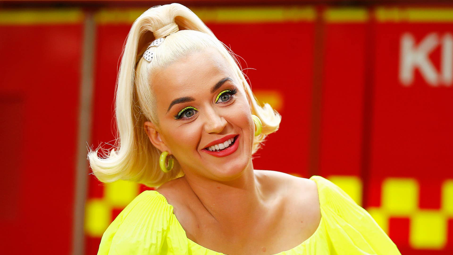 Katy Perry speaks to media on March 11, 2020