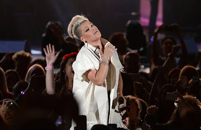 Pink performs at the fifth annual &quot;We Can Survive&quot; benefit concert.