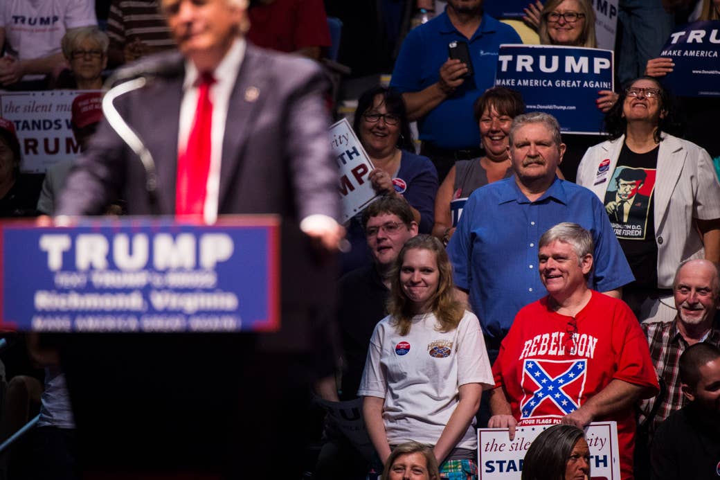 Donald Trump and a confederate supporter