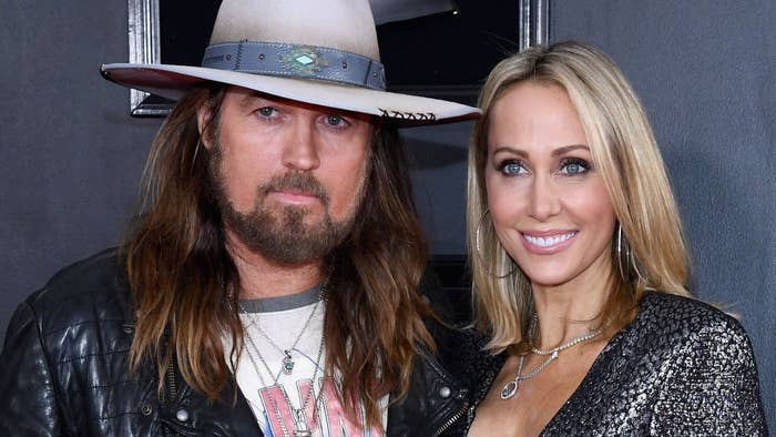 Billy Ray and Trish Cyrus at the Grammys