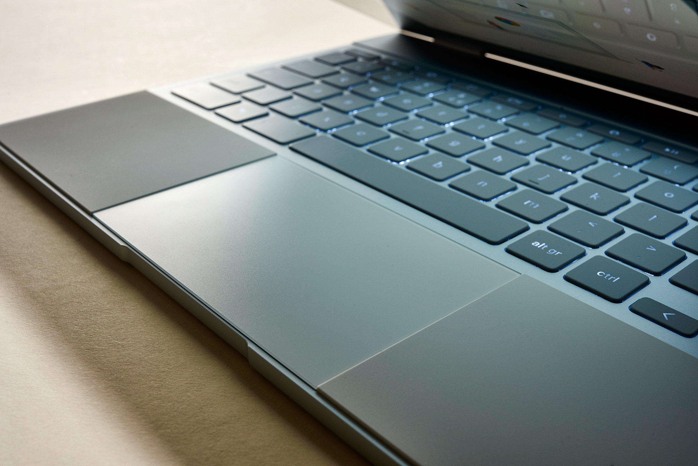 Detail of a Google Pixelbook laptop computer