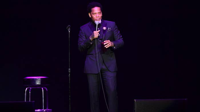 Comedian DL Hughley is pictured performing comedy