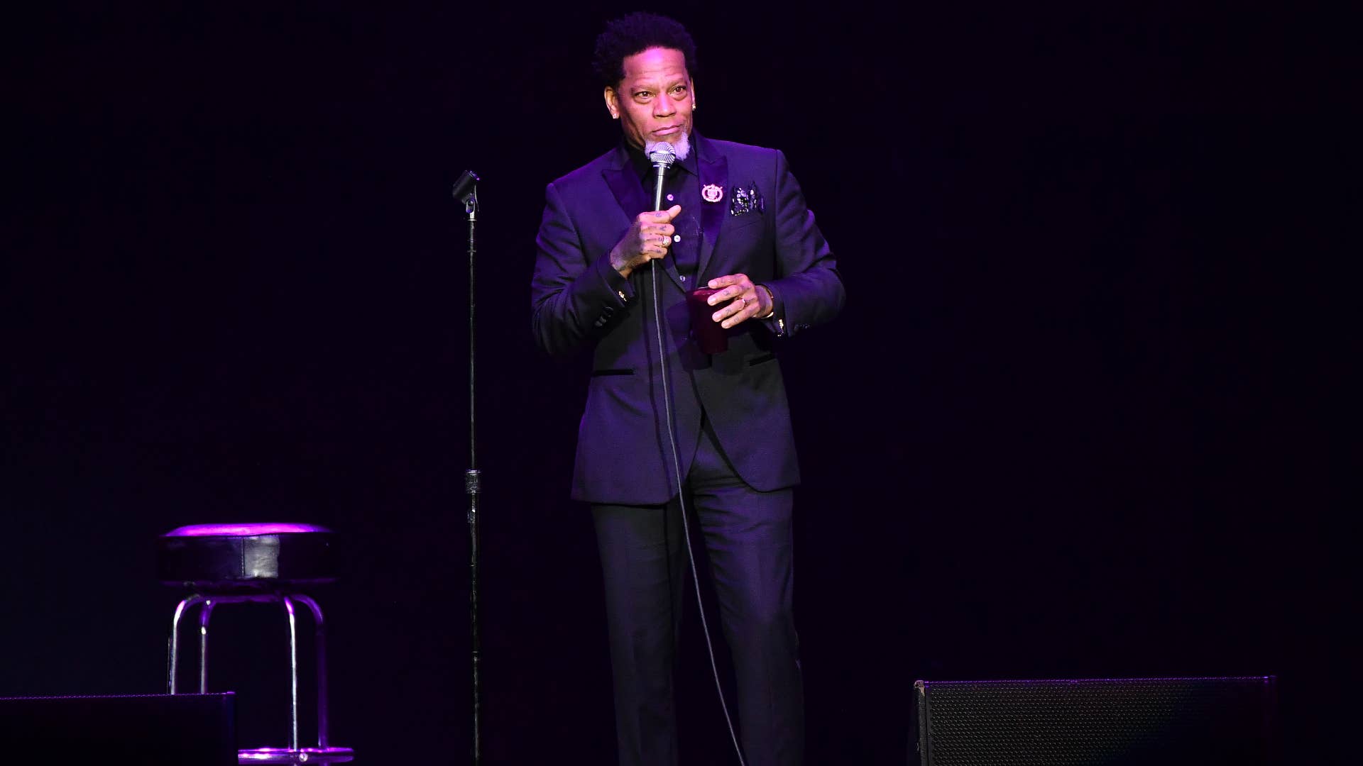 Comedian DL Hughley is pictured performing comedy
