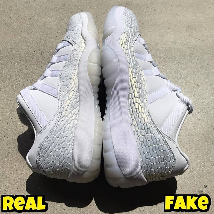 Air Jordan 11 Low Heiress White Real Fake Legit Check Side by Side
