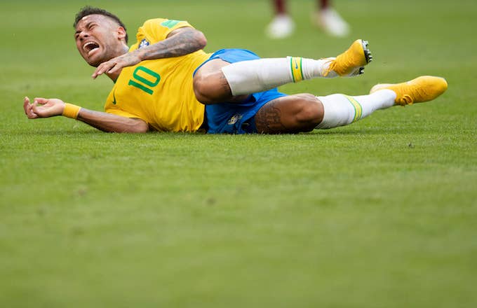 Neymar Jr of Brazil in action during the 2018 FIFA World Cup Russia Round of 16.