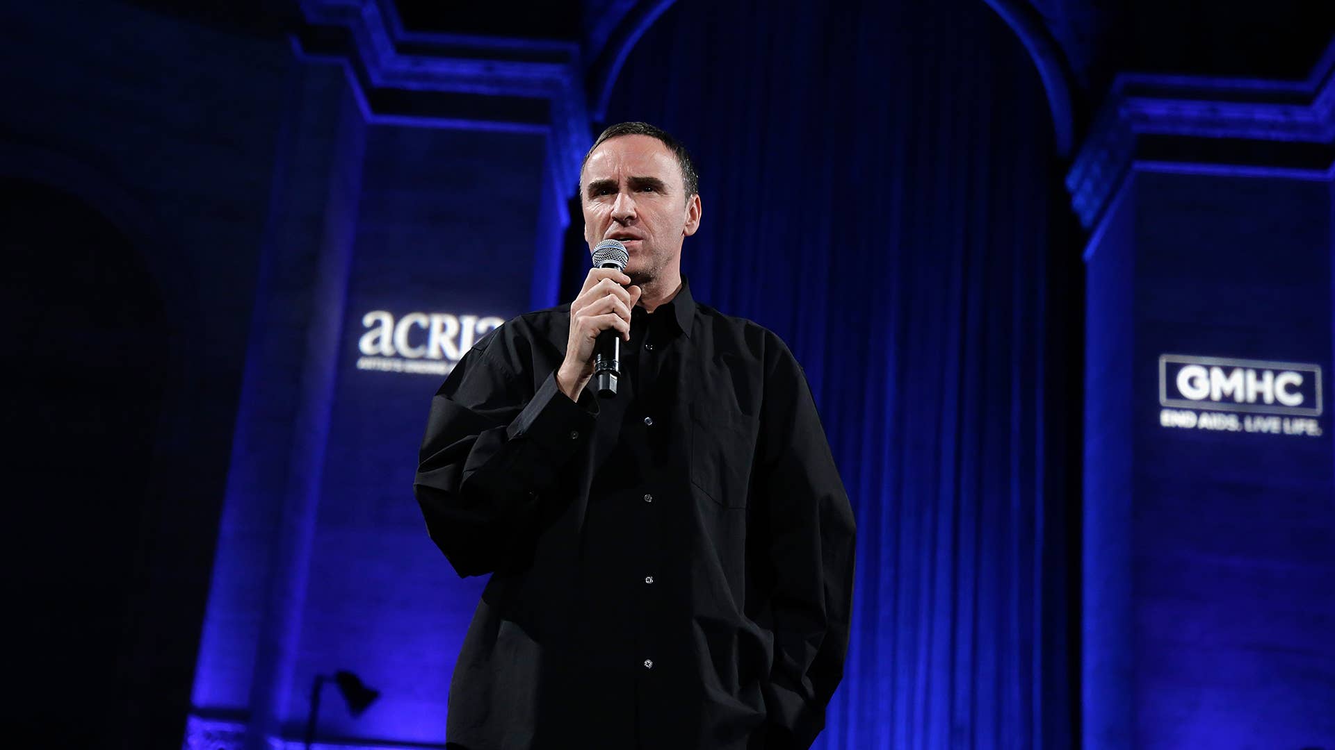 Designer Raf Simons attends ACRIA's 22nd annual holiday dinner at Cipriani 25 Broadway