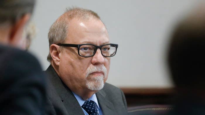 Defendant Gregory McMichael looks on during his trial at Glynn County Superior Court.