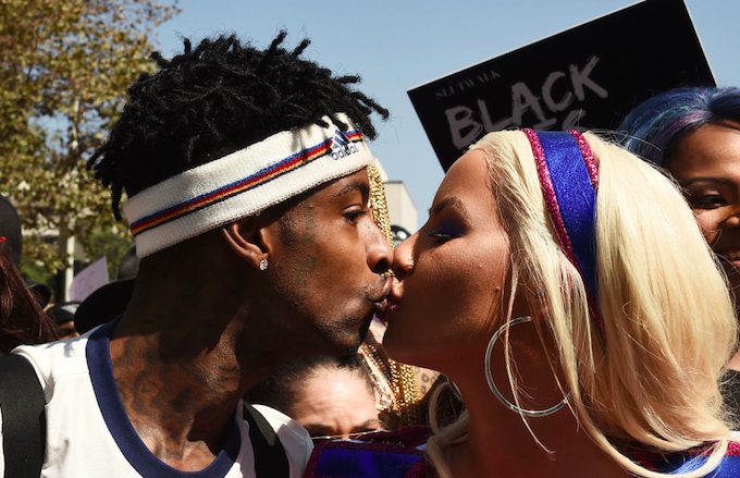 21 Savage and Amber Rose at SlutWalk