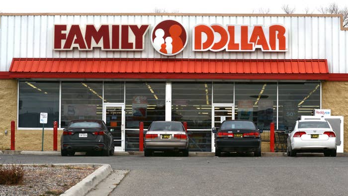 Family Dollar with cars parked out front